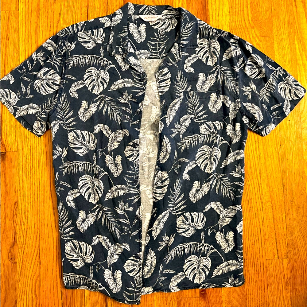 Navy Hawaiian shirt
